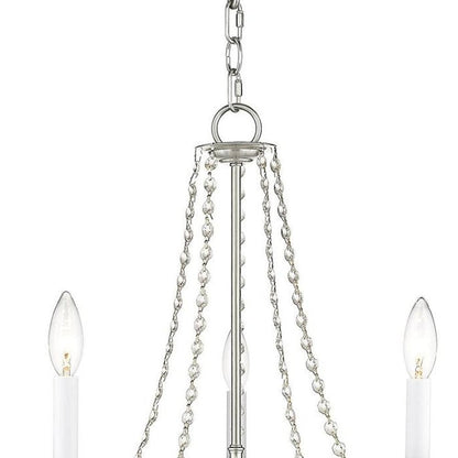 Nickel Five Light Metal Dimmable Chandelier With Shades HomeRoots