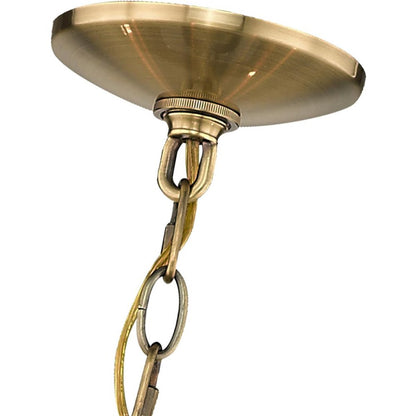 Antiqued Brass Six Light Metal Dimmable Chandelier With Shades HomeRoots