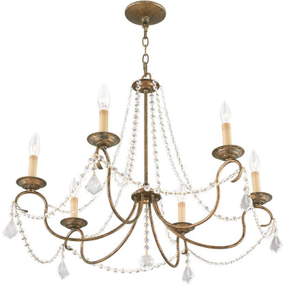 Bronze Six Light Metal Dimmable Chandelier With Shades HomeRoots