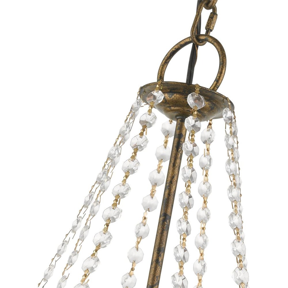 Bronze Six Light Metal Dimmable Chandelier With Shades HomeRoots