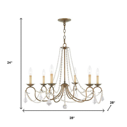 Bronze Six Light Metal Dimmable Chandelier With Shades HomeRoots