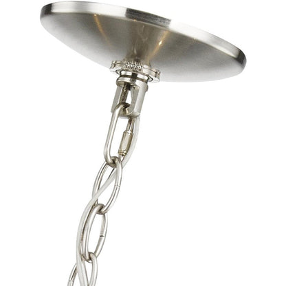 Nickel Six Light Metal Dimmable Chandelier With Shades HomeRoots