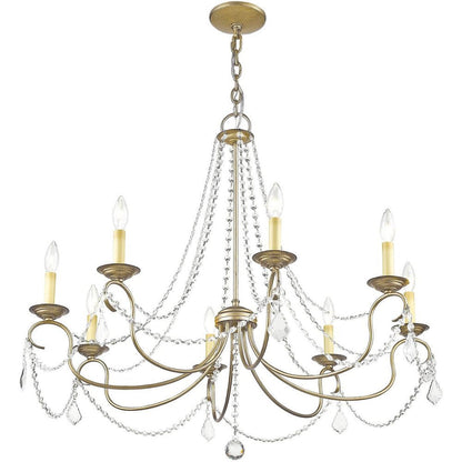 Silver Eight Light Metal Dimmable Chandelier With Shades HomeRoots