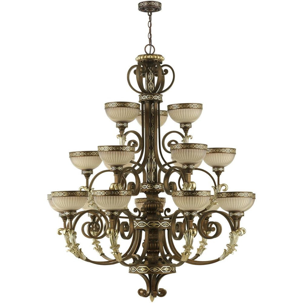 Bronze Multi Light Metal Dimmable Chandelier With Shades HomeRoots