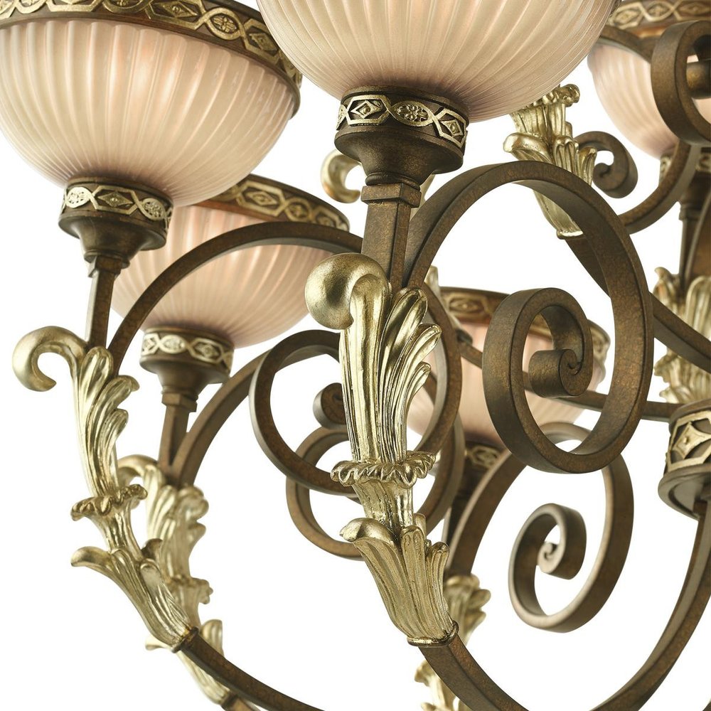 Bronze Multi Light Metal Dimmable Chandelier With Shades HomeRoots