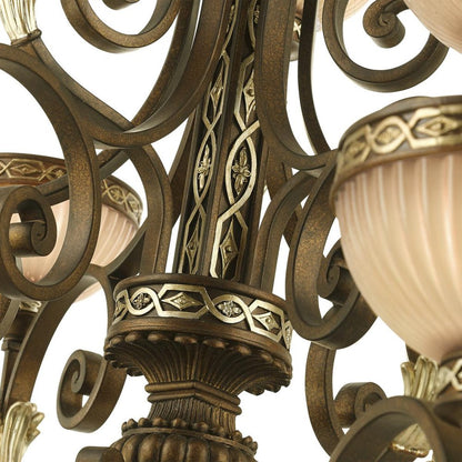 Bronze Multi Light Metal Dimmable Chandelier With Shades HomeRoots