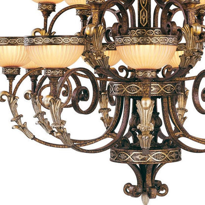Bronze Multi Light Metal Dimmable Chandelier With Shades HomeRoots