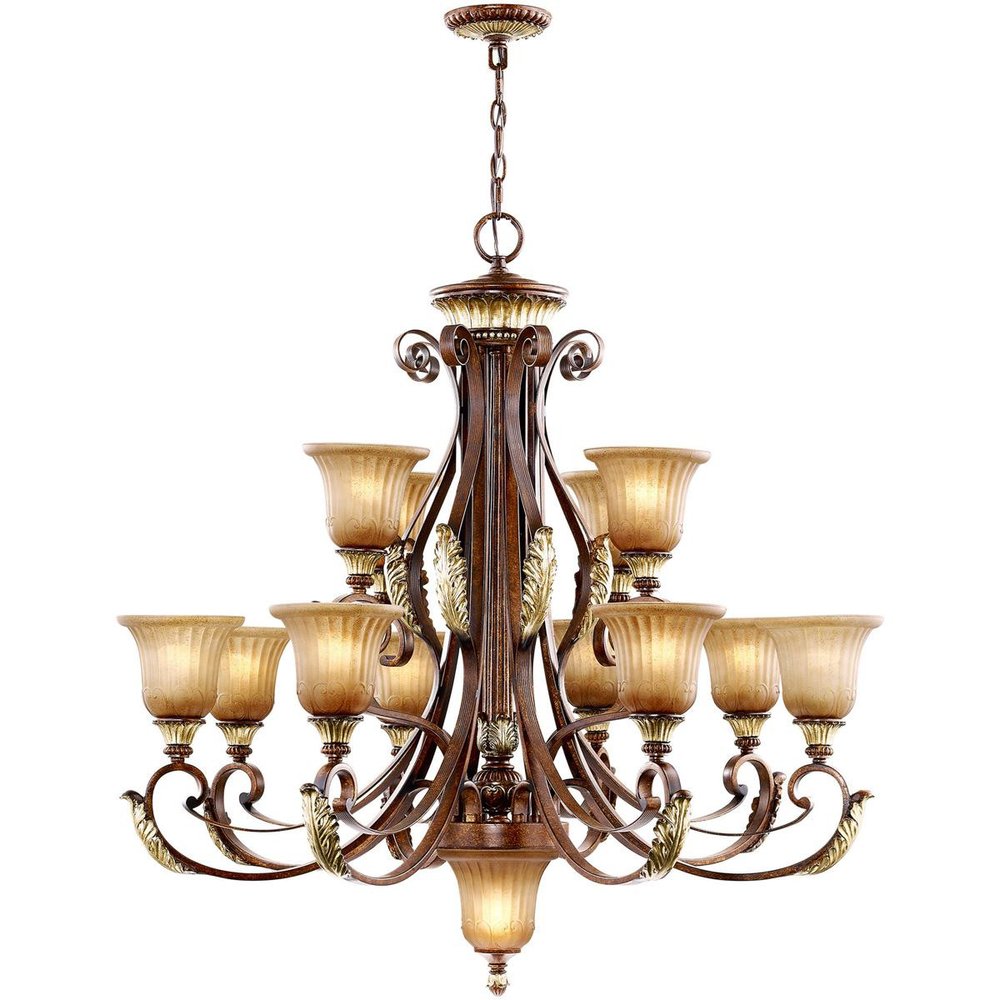 Bronze Multi Light Metal Dimmable Chandelier With Shades HomeRoots