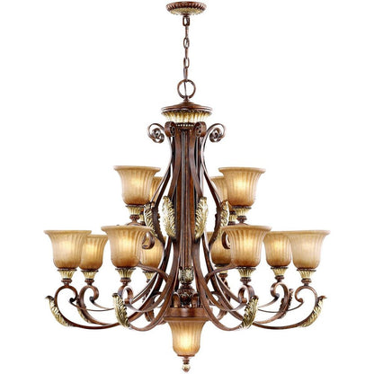 Bronze Multi Light Metal Dimmable Chandelier With Shades HomeRoots