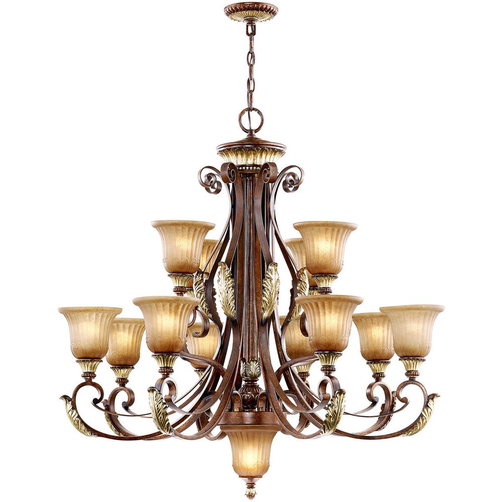 Bronze Multi Light Metal Dimmable Chandelier With Shades HomeRoots