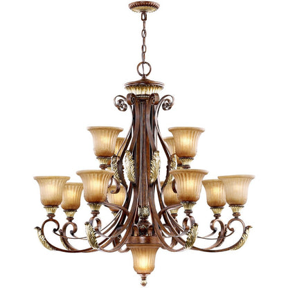 Bronze Multi Light Metal Dimmable Chandelier With Shades HomeRoots
