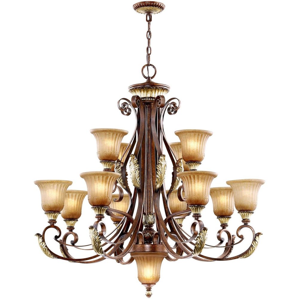 Bronze Multi Light Metal Dimmable Chandelier With Shades HomeRoots