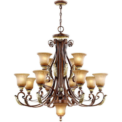 Bronze Multi Light Metal Dimmable Chandelier With Shades HomeRoots