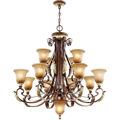 Bronze Multi Light Metal Dimmable Chandelier With Shades HomeRoots
