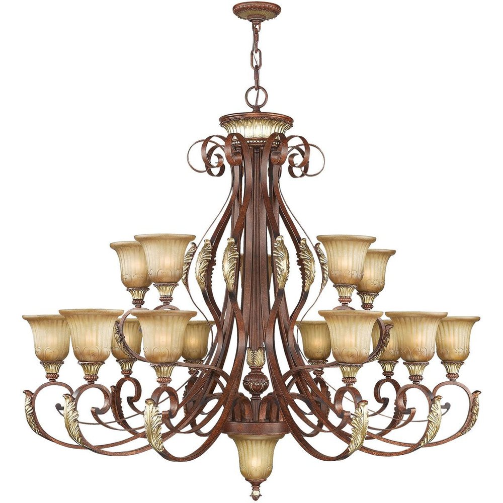 Bronze Multi Light Metal Dimmable Chandelier With Shades HomeRoots