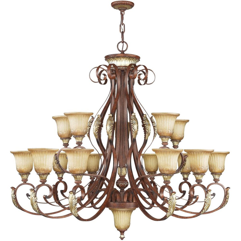 Bronze Multi Light Metal Dimmable Chandelier With Shades HomeRoots