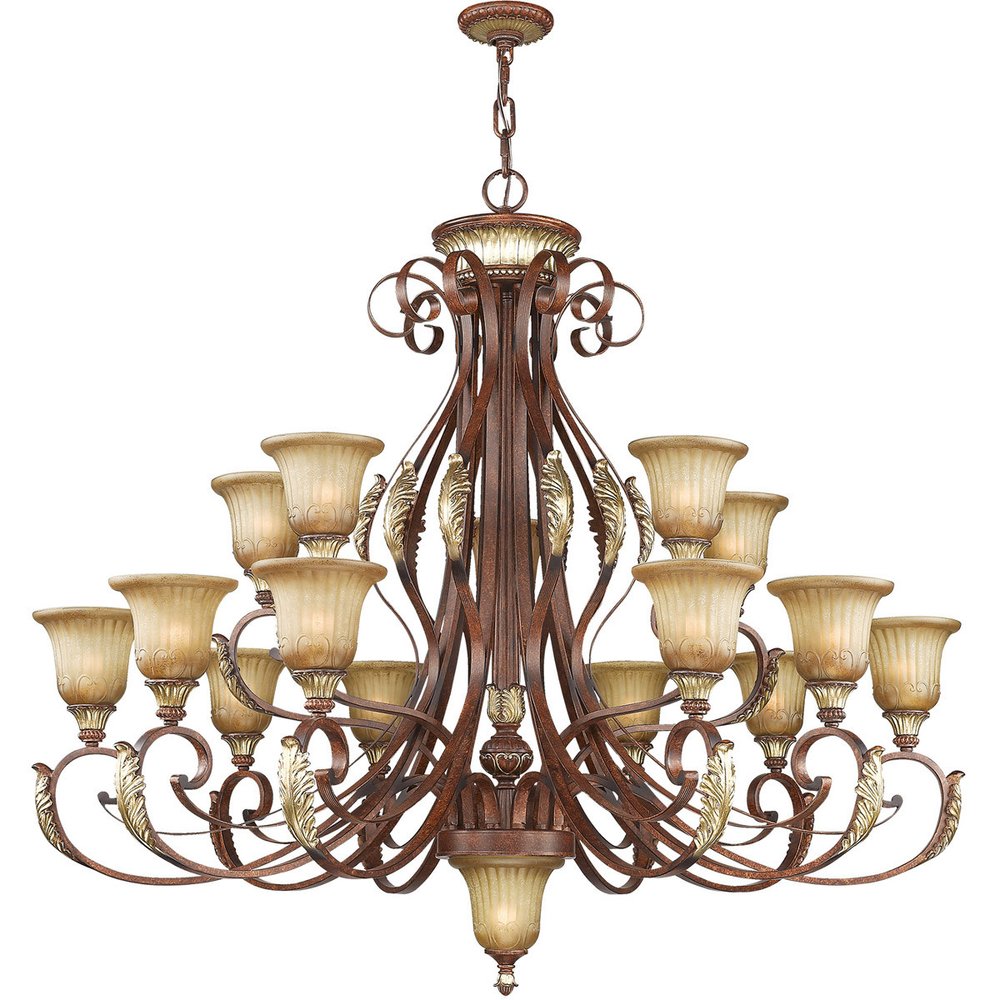 Bronze Multi Light Metal Dimmable Chandelier With Shades HomeRoots