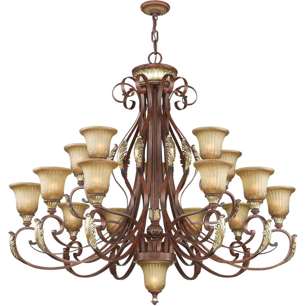Bronze Multi Light Metal Dimmable Chandelier With Shades HomeRoots