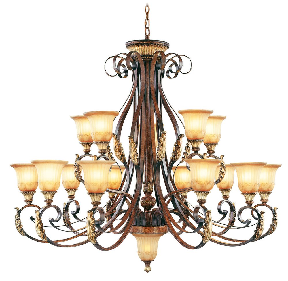 Bronze Multi Light Metal Dimmable Chandelier With Shades HomeRoots