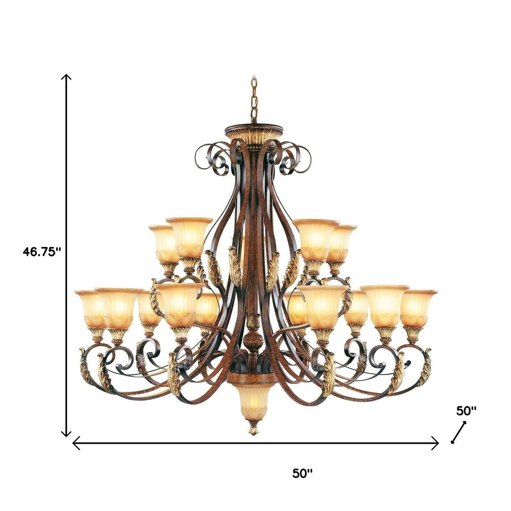 Bronze Multi Light Metal Dimmable Chandelier With Shades HomeRoots
