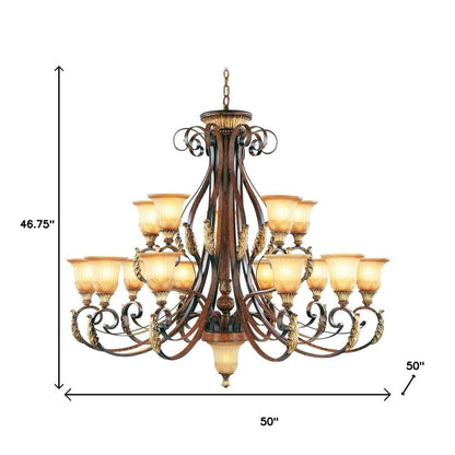 Bronze Multi Light Metal Dimmable Chandelier With Shades HomeRoots