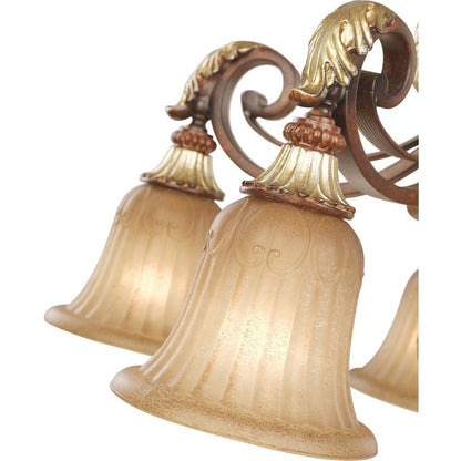 Bronze Six Light Metal Dimmable Chandelier With Shades HomeRoots
