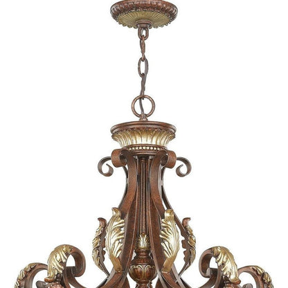 Bronze Six Light Metal Dimmable Chandelier With Shades HomeRoots