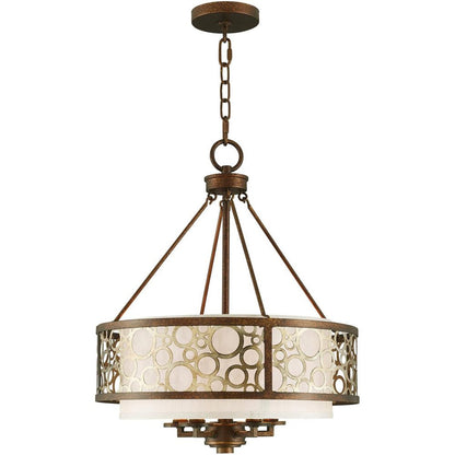 Bronze Five Light Metal Dimmable Chandelier With Shades HomeRoots