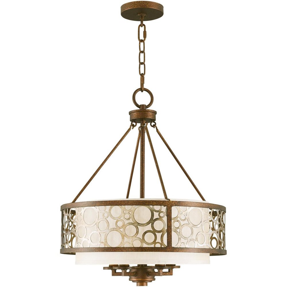 Bronze Five Light Metal Dimmable Chandelier With Shades HomeRoots