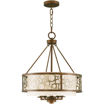 Bronze Five Light Metal Dimmable Chandelier With Shades HomeRoots