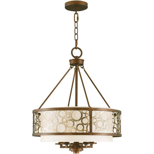 Bronze Five Light Metal Dimmable Chandelier With Shades HomeRoots