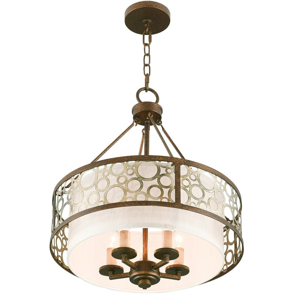 Bronze Five Light Metal Dimmable Chandelier With Shades HomeRoots