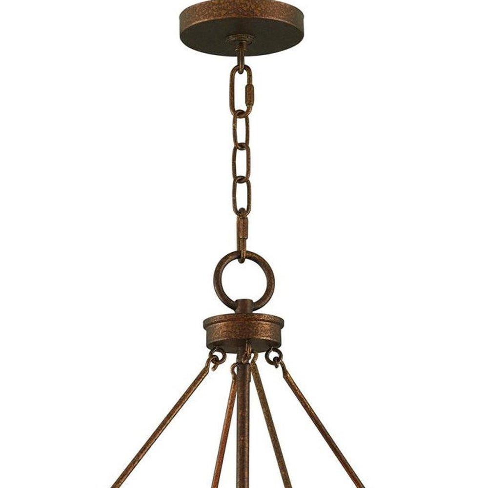 Bronze Five Light Metal Dimmable Chandelier With Shades HomeRoots