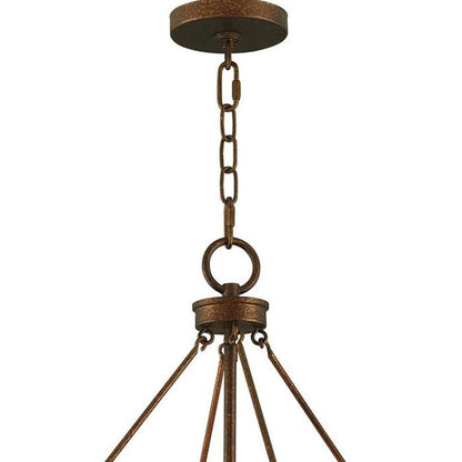 Bronze Five Light Metal Dimmable Chandelier With Shades HomeRoots