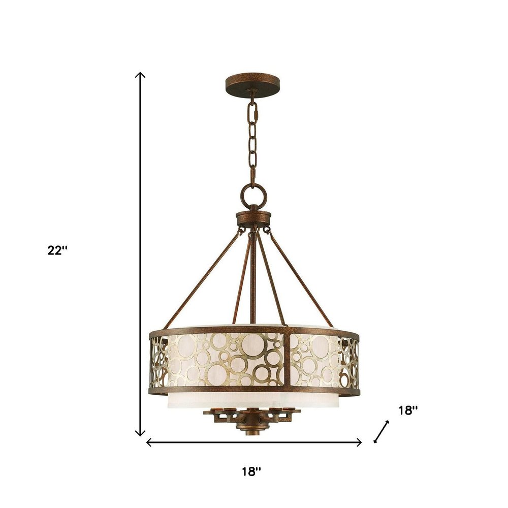 Bronze Five Light Metal Dimmable Chandelier With Shades HomeRoots