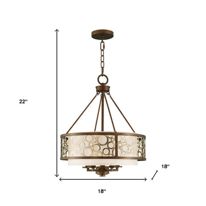 Bronze Five Light Metal Dimmable Chandelier With Shades HomeRoots
