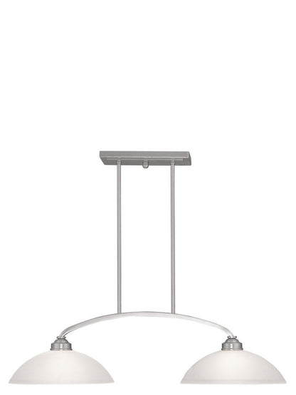 Nickel Two Light Metal Dimmable Chandelier With Shades HomeRoots