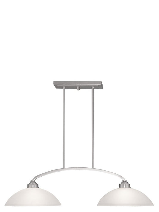 Nickel Two Light Metal Dimmable Chandelier With Shades HomeRoots