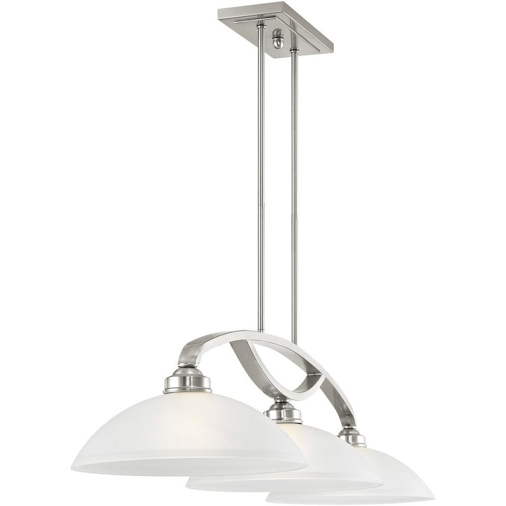 Nickel Three Light Metal Dimmable Chandelier With Shades HomeRoots