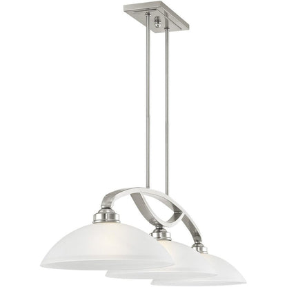Nickel Three Light Metal Dimmable Chandelier With Shades HomeRoots
