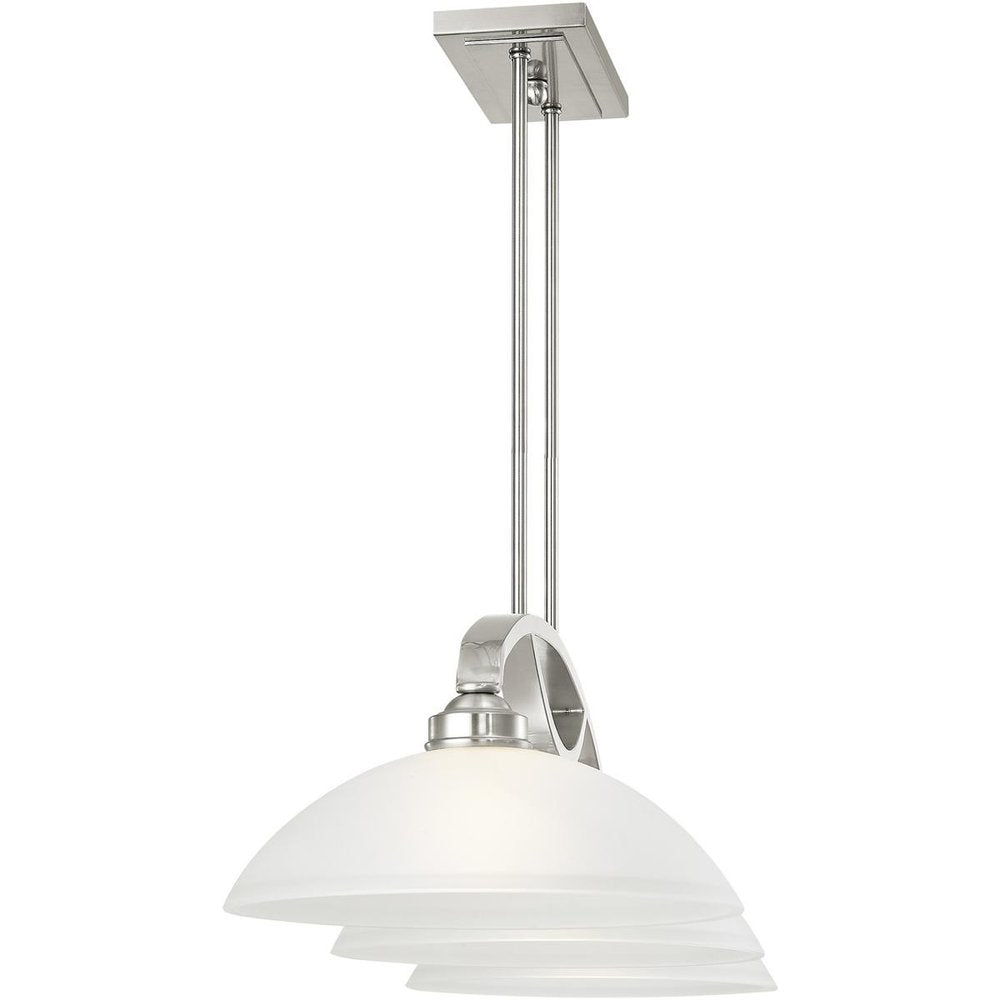 Nickel Three Light Metal Dimmable Chandelier With Shades HomeRoots