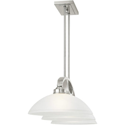Nickel Three Light Metal Dimmable Chandelier With Shades HomeRoots