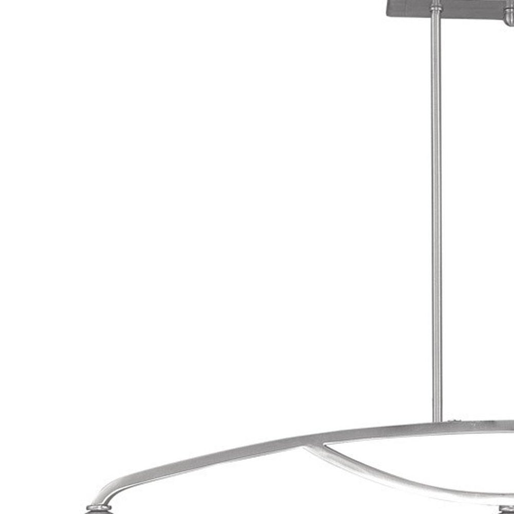 Nickel Three Light Metal Dimmable Chandelier With Shades HomeRoots