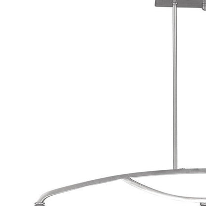 Nickel Three Light Metal Dimmable Chandelier With Shades HomeRoots
