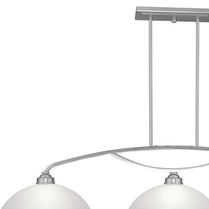 Nickel Three Light Metal Dimmable Chandelier With Shades HomeRoots