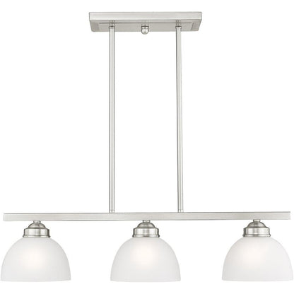 Nickel Three Light Metal Dimmable Chandelier With Shades HomeRoots