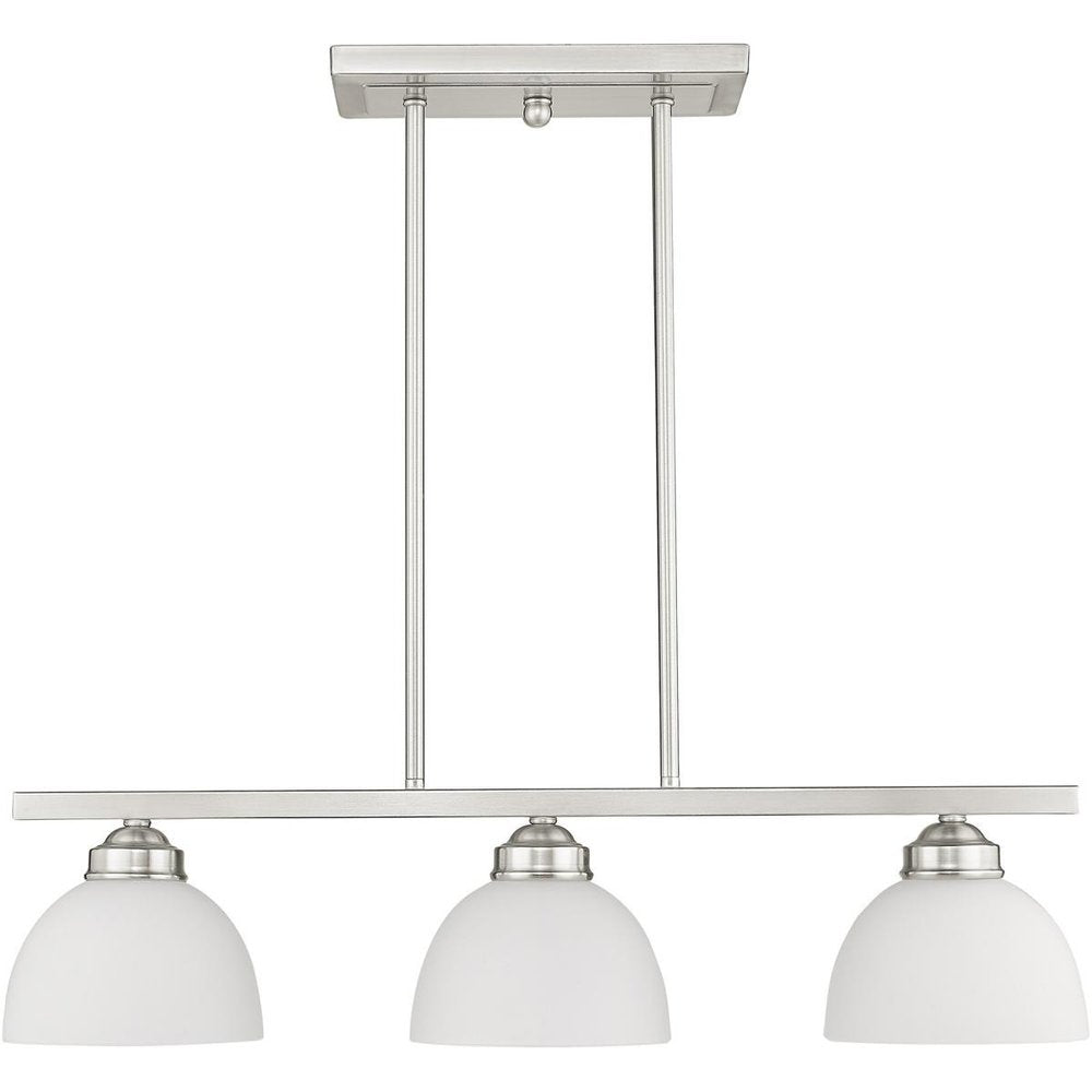 Nickel Three Light Metal Dimmable Chandelier With Shades HomeRoots