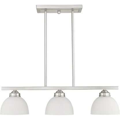 Nickel Three Light Metal Dimmable Chandelier With Shades HomeRoots