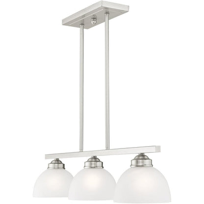 Nickel Three Light Metal Dimmable Chandelier With Shades HomeRoots