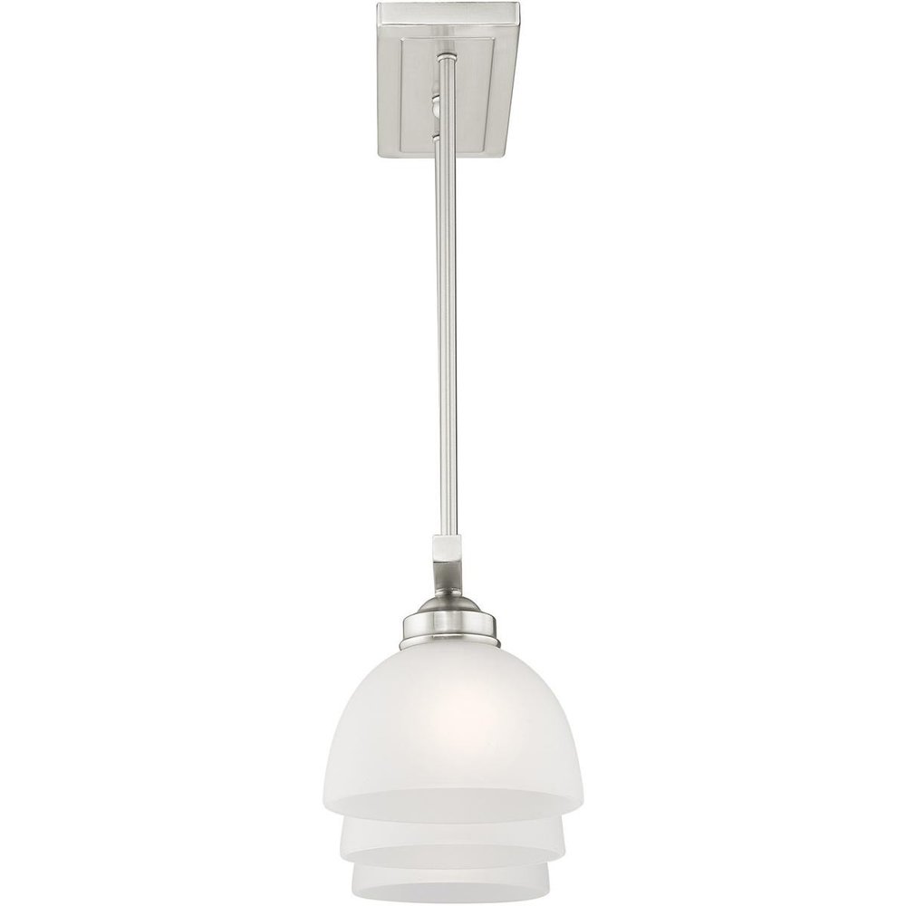 Nickel Three Light Metal Dimmable Chandelier With Shades HomeRoots